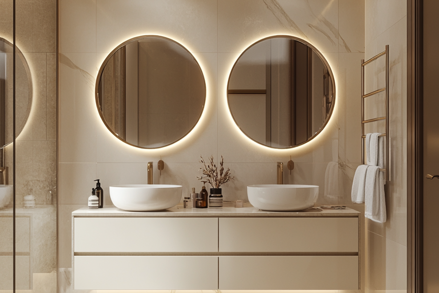 Smart Vanity Mirror with Bluetooth Speaker